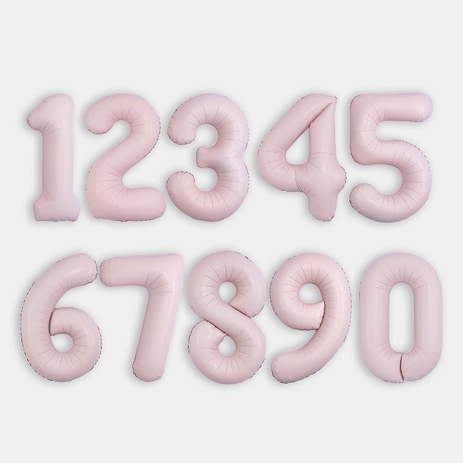 Fm (40''/102 см) Цифра, 5 Slim, Пыльная роза, Сатин, 1 шт. в уп.