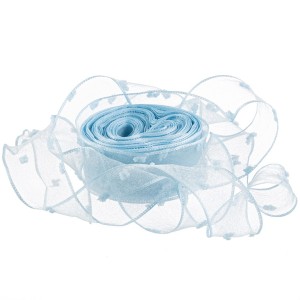 Лента декоративная (2,5 см*9,14 м) Воздушные точки, Голубой, 1 шт.