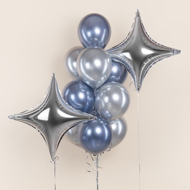 Fa (31''/79 см) Звезда, 4х-конечная, Сириус, Серебро, Металлик, 1 шт.