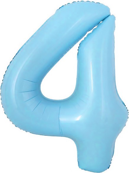 Fa (16"/41 см) Мини-цифра с клапаном, 4, Голубой, 1 шт.