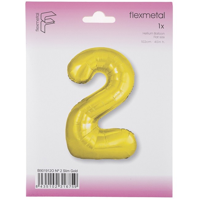 Fm (40''/102 см) Цифра, 2 Slim, Золото, 1 шт. в уп.