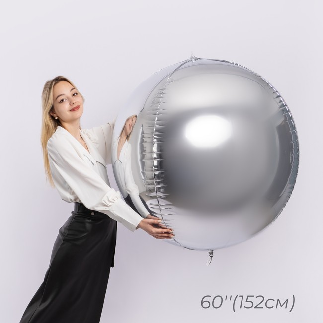 Fa 3D (60''/152 см) Сфера, Серебро, 1 шт. в уп.