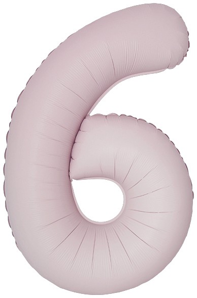 Fm (40''/102 см) Цифра, 6 Slim, Пыльная роза, Сатин, 1 шт. в уп.