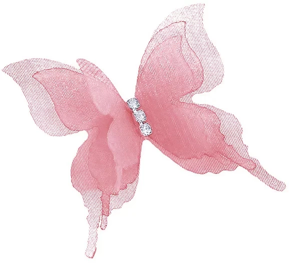 Декоративные бабочки Шифоновые, трехслойные, клеевые точки в компл, Орхидея, 4,5*5 см, 10 шт.