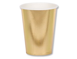 Стакан фольгирован золотой 250мл 6шт/G Стакан фольгирован золотой 250мл 6шт/G