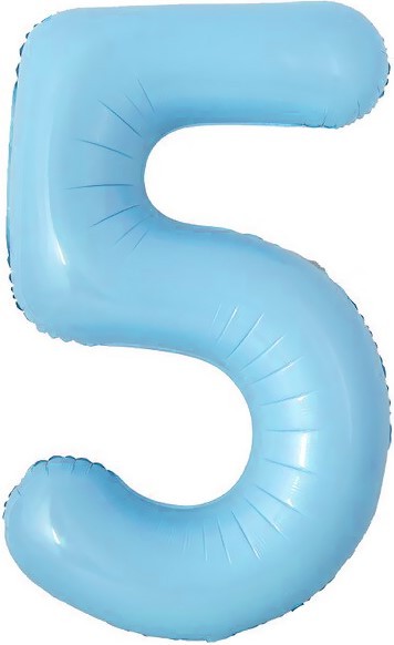 Fa (16"/41 см) Мини-цифра с клапаном, 5, Голубой, 1 шт.