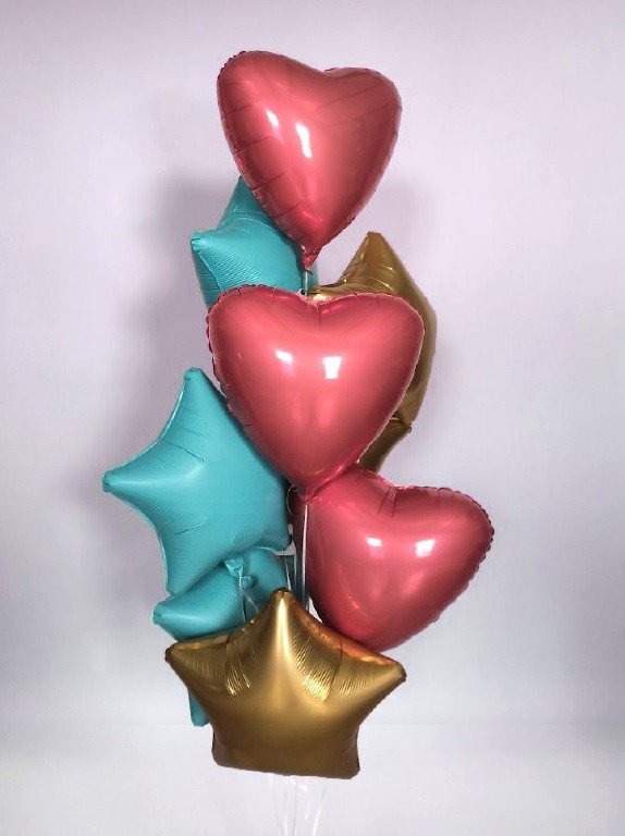 Ag (19"/48 см) Сердце, Кармин, 1 шт.