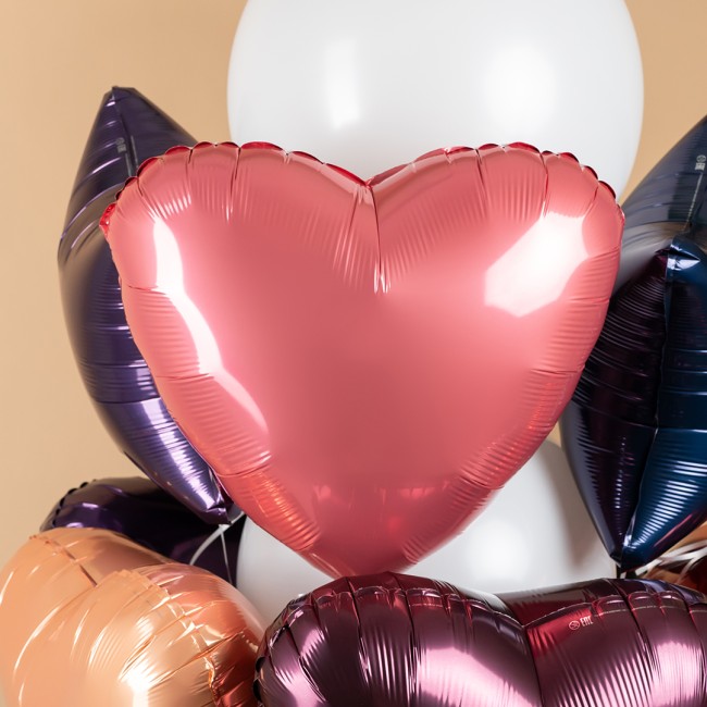 Ag (19"/48 см) Сердце, Кармин, 1 шт.