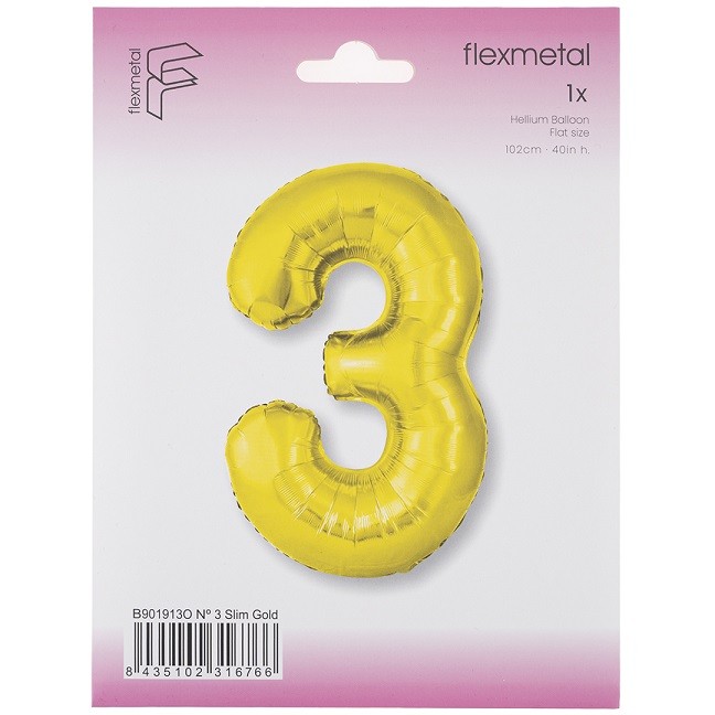 Fm (40''/102 см) Цифра, 3 Slim, Золото, 1 шт. в уп.