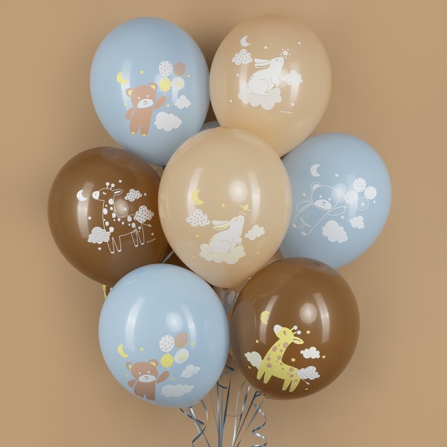 512 (12''/30 см) Любимые зверята, Ассорти, пастель, 2 ст, 25 шт.