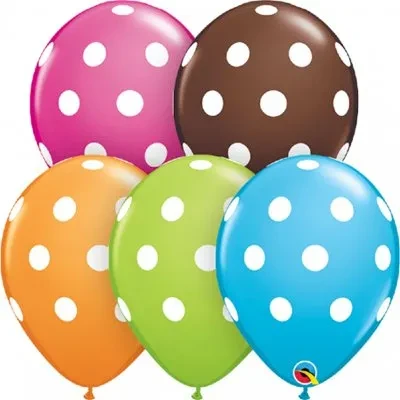 Ql (11''/28 см) /Polka Dots ассорти яркое, 25 шт.