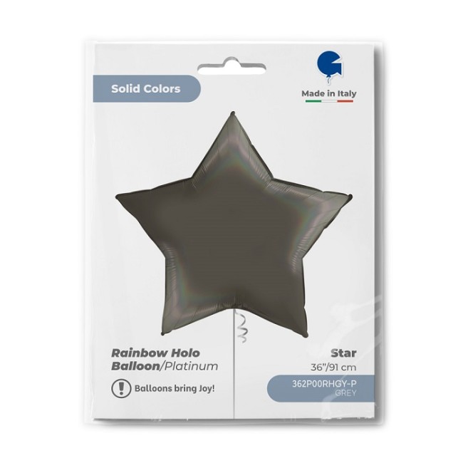 Gr (36''/91 см) Звезда, Черная платина, Голография, 1 шт. в уп.