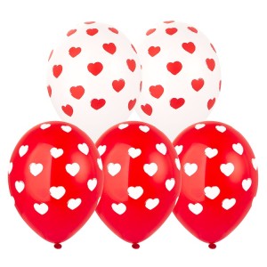 Bb (14''/35 см) Шелкография пастель Сердца браш, 25 шт.