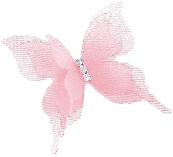 Декоративные бабочки Шифоновые, трехслойные, клеевые точки в компл, Пыльная роза, 4,5*5 см, 10 шт.