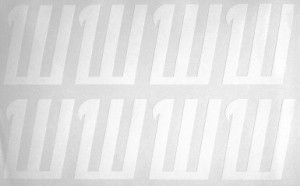 Наклейки буквы 8 см "Ш" белые, 1 лист