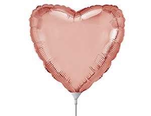 Fm (9"/23 см) СЕРДЦЕ Металлик Rose Gold, 5 шт.