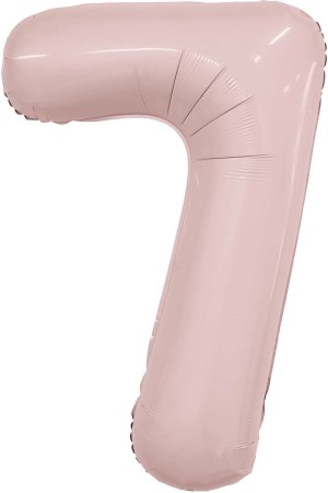 Ag (40''/102 см) Цифра, 7, Slim, Пыльная роза, в упаковке 1 шт.