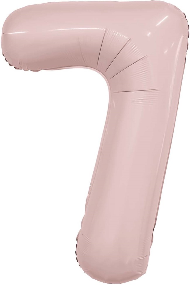 Ag (40''/102 см) Цифра, 7, Slim, Пыльная роза, в упаковке 1 шт.