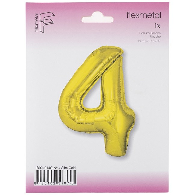 Fm (40''/102 см) Цифра, 4 Slim, Золото, 1 шт. в уп.