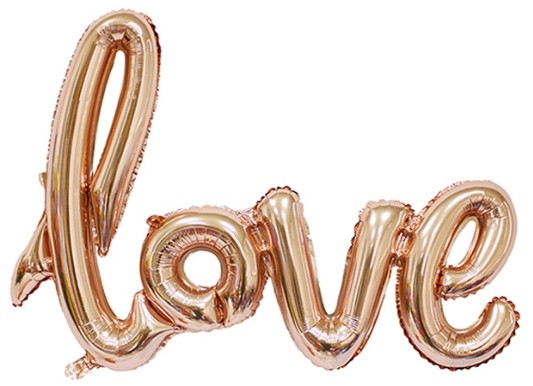 Fa (41''/104 см) /Надпись "Love", Розовое Золото