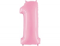 Gr (40''/102 см) /ЦИФРА 1 Пастель Pink, 1 шт.