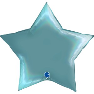 Gr (36''/91 см) Звезда, Лазурно-голубой, Голография, 1 шт. в уп.