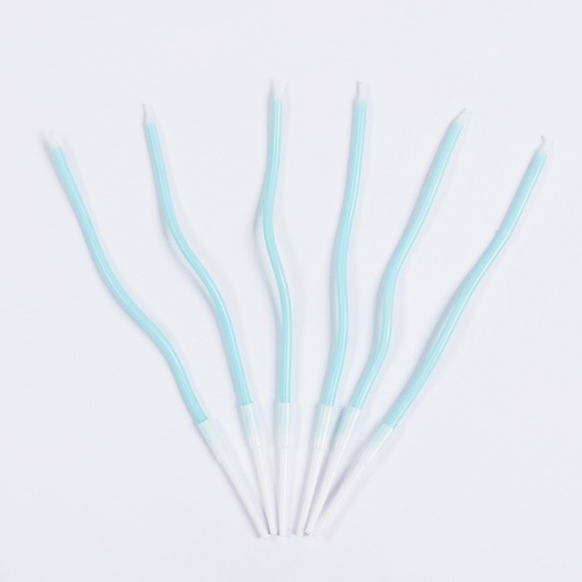 Свечи Спирали Люкс, Голубой, 0,4*13 + 3 см, 6 шт. с держат.