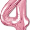 Ag (40"/102 см) Цифра, 4, Slim, Розовый, в упаковке 1 шт.