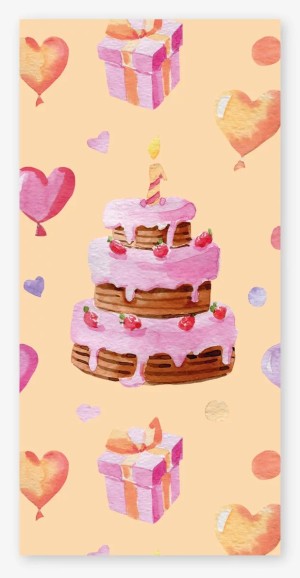 Конверты для денег Тортик и сердечки, 5 шт.