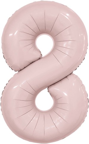 Ag (40''/102 см) Цифра, 8, Slim, Пыльная роза, в упаковке 1 шт.