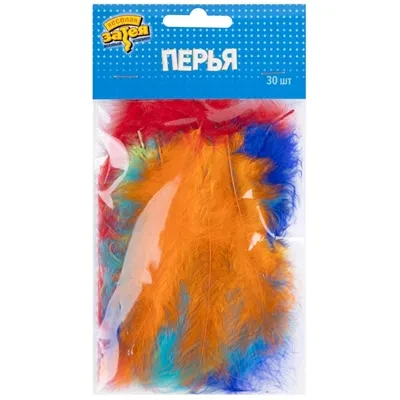 Перья декоративные Радужный Микс 10 см, 30 шт.
