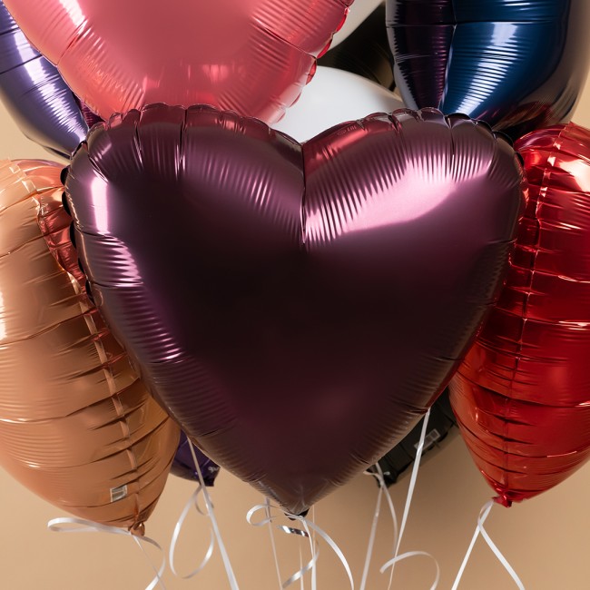 Ag (19''/48 см) Сердце, Темная вишня, 1 шт.