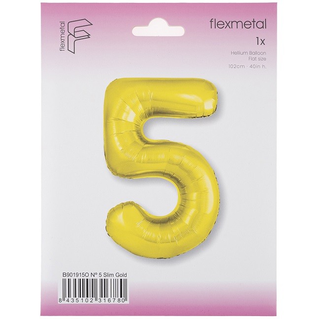 Fm (40''/102 см) Цифра, 5 Slim, Золото, 1 шт. в уп.