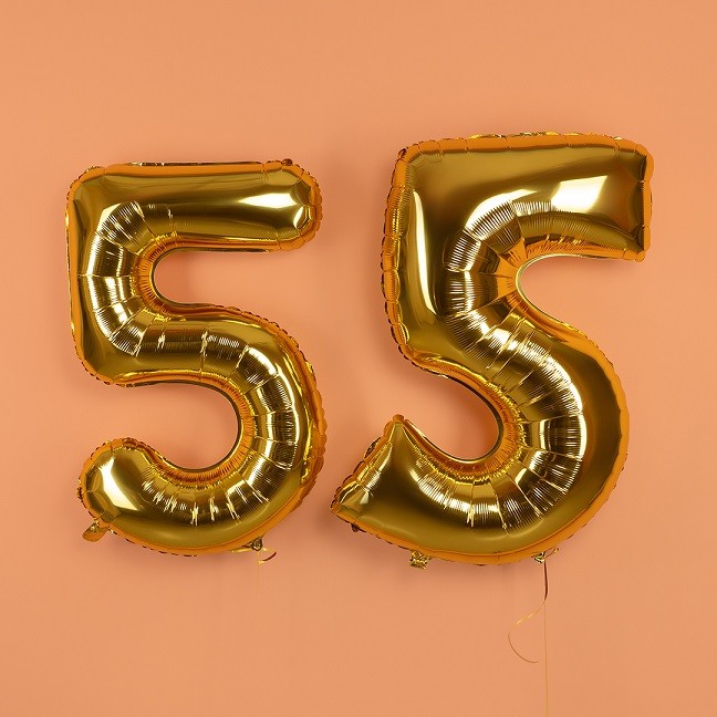 Fm (40''/102 см) Цифра, 5 Slim, Золото, 1 шт. в уп.