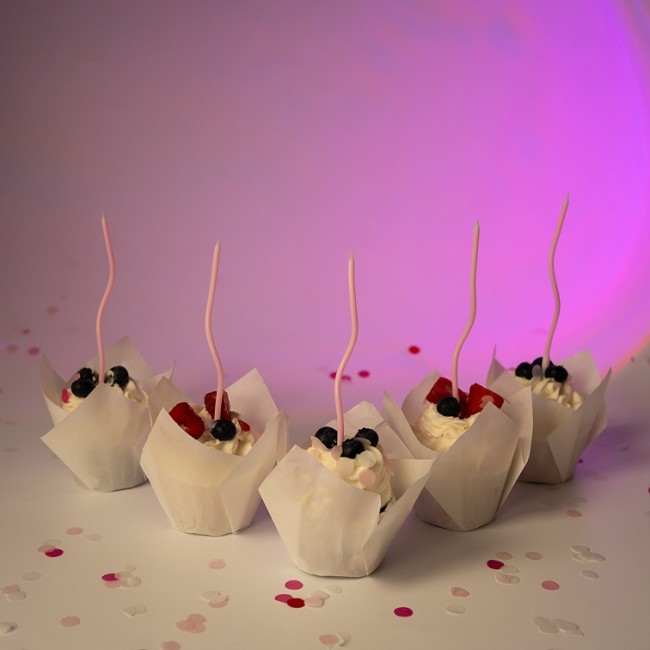 Свечи Спирали Люкс, Розовый, 0,4*13 + 3 см, 6 шт. с держат.