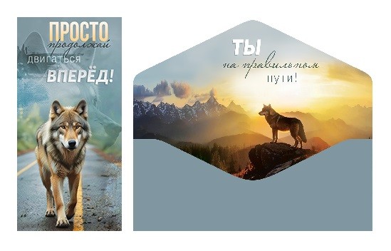 Конверты для денег, Просто продолжай (волк), 10 шт.