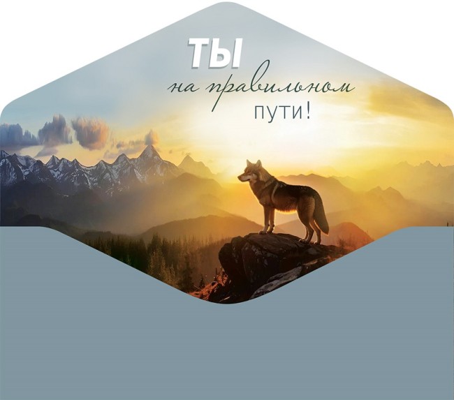 Конверты для денег, Просто продолжай (волк), 10 шт.
