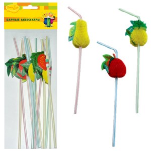 BA Трубочки для коктейля Фрукты, 12 шт. BA Трубочки для коктейля Фрукты, 12 шт.