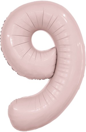 Ag (40''/102 см) Цифра, 9, Slim, Пыльная роза, в упаковке 1 шт.