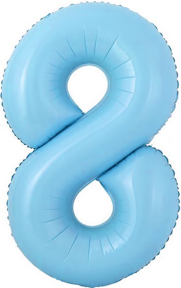 Fa (16"/41 см) Мини-цифра с клапаном, 8, Голубой, 1 шт.