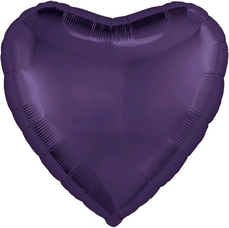 Ag (19"/48 см) Сердце, Темно-фиолетовый, 1 шт.