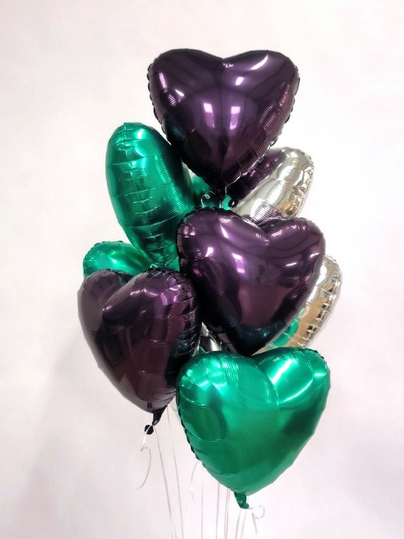 Ag (19"/48 см) Сердце, Темно-фиолетовый, 1 шт.