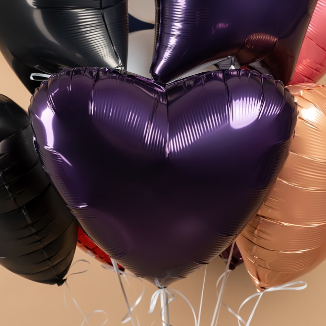 Ag (19"/48 см) Сердце, Темно-фиолетовый, 1 шт.