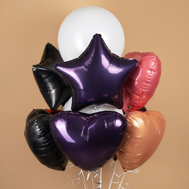 Ag (19"/48 см) Сердце, Темно-фиолетовый, 1 шт.