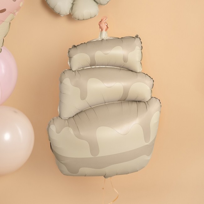 Fa (37''/94 см) Фигура, Торт, Кремовый, Сатин, 1 шт.