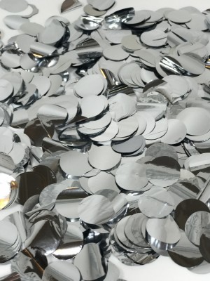 Конфетти фольга, Кружки, Серебро, 50гр, 1см