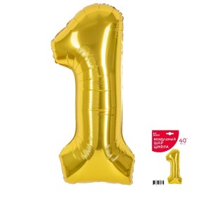 Fa (40''/102 см) Цифра, 1, Золото, 1 шт. в уп.