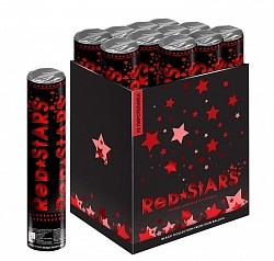 Пневмохлопушка (12''/30 см), Металлизированные звезды, Красный, 1 шт.