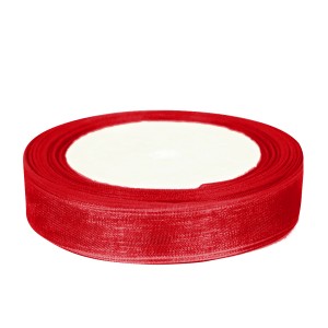 Лента органза (2,5 см*22,85 м) Красный, 1 шт.
