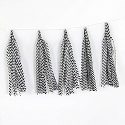 Гирлянда Тассел, Зигзаги, Черный/Белый, 35*14 см, 12 листов